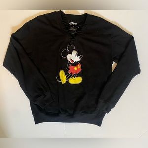 Disney Mickey Mouse Black Long Sleeve Pullover Small